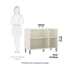 Balcão De Pia Sem Tampo Para Cozinha 120cm 3 Portas De Abrir