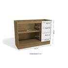 Balcão De Pia Suprema 2 Portas 3 Gavetas Freijó/branco 120cm