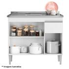 Balcão De Pia Tatiane 100cm Branco Brilho - Ajl