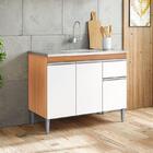 Balcão De Pia Tatiane 100cm E Armário Aéreo Andréia 3 Portas