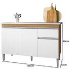 Balcão De Pia Tatiane 120cm E Armário Cozinha Kit Alice Amênd