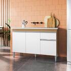 Balcão De Pia Tatiane 120cm E Armário Cozinha Kit Alice Amênd