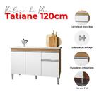 Balcão De Pia Tatiane 120cm E Armário Cozinha Kit Alice Amênd