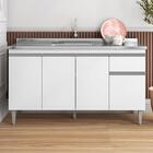 Balcão De Pia Tatiane 145 Cm Branco Brilho - Ajl