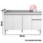Balcão De Pia Tatiane 145 Cm Branco Brilho - Ajl