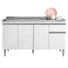 Balcão De Pia Tatiane 145 Cm Branco Brilho - Ajl