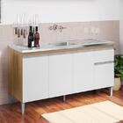 Balcão De Pia Tatiane 145cm Amêndoa Branco - Ajl