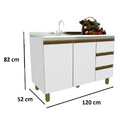 Balcão De Pia Yasmim 120cm Branco