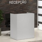 Balcão De Recepção 120cm Web15 Espresso Móveis Cinza