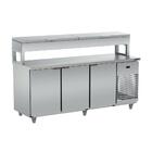 Balcão De Serviço Refrigerado Condimentador 200cm Com 7 Cubas