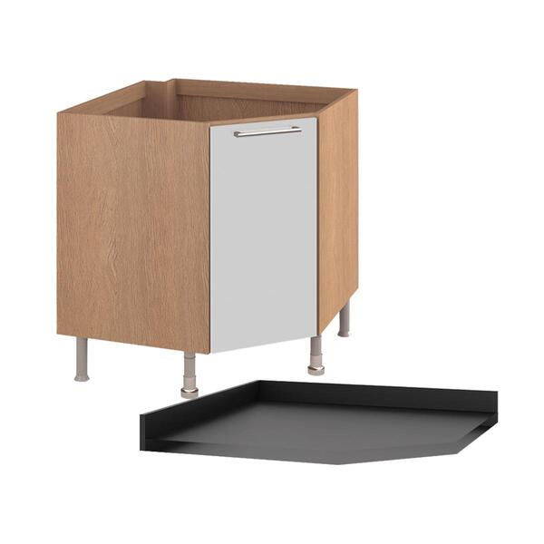 Balcão Ditália Aspen Canto C/ Tampo Carv/branco Cd-106