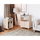 Balcão Drink Para Sala De Estar Com 2 Portas E Cestos Be Mobi