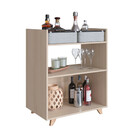 Balcão Drink Para Sala De Estar Com 2 Portas E Cestos Be Mobi