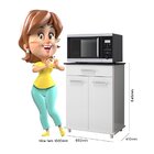 Balcão Duplo 2 Portas 1 Gaveta Com Pés Isis Branco Uv/branco