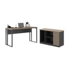 Balcao E Mesa De Computador Benim Nogueira Preto