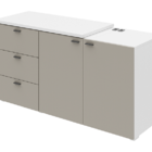 Balcão E Mesa Retrátil Branco E Pecan 2 Em 1 Brixton - Save S