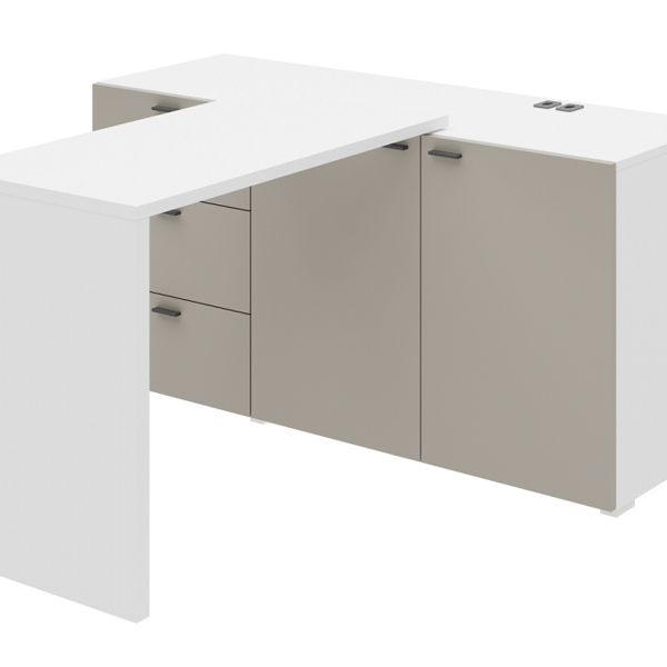 Balcão E Mesa Retrátil Branco E Pecan 2 Em 1 Brixton - Save S