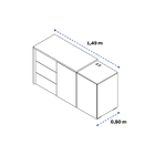 Balcão E Mesa Retrátil Pecan E Freijó 2 Em 1 Brixton - Save S