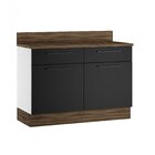 Balcão Em Aço 120cm 2 Portas 2 Gavetas E Tampo Mdp Exclusive