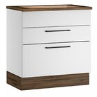 Balcão Em Aço 80cm Para Cooktop 5 Bocas 2 Gavetas E Tampo Mdp