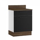 Balcão Em Aço De Cozinha 65cm Com Tampo 1 Porta 1 Gaveta Excl