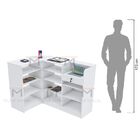 Balcão Em L 97cm Altura Com Caixa Tampo Reto M350.b