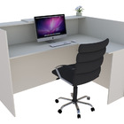 Balcão Em L Recepção Caixa 110cm Branco - Linha Premium  1.1