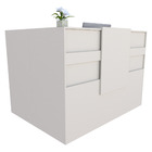 Balcão Em L Recepção Caixa 130cm Branco - Linha Premium  1.1