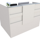 Balcão Em L Recepção Caixa 140cm Branco - Linha Premium  1.1