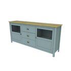 Balcão Em Madeira Maciça Lumière Cinza/pinus Cera