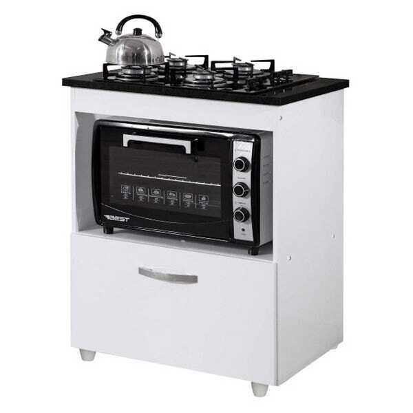 Balcão Em Mdf Para Cooktop Com 4 Bocas E Forno