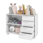 Balcão Em Mdp Com 1 Prateleira 4 Gavetas E 4 Pés Com Rodízio