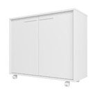 Balcão Em Mdp Com 2 Portas 2 Prateleiras E 4 Pés Com Rodízios