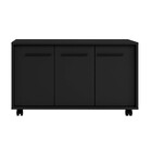 Balcão Em Mdp Com 3 Portas 1 Prateleira E 4 Pés Com Rodízios