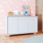 Balcão Em Mdp Com 3 Portas 1 Prateleira E 4 Pés Com Rodízios