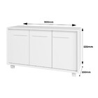 Balcão Em Mdp Com 3 Portas 1 Prateleira E 4 Pés Com Rodízios