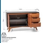 Balcão Escritório 2 Portas 3 Gavetas Club Madeira Maciça Pret