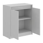 Balcão Escritório 2 Portas 68cm Multimóveis Cr25157 Cinza