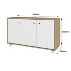 Balcão Escritório 3 Portas 1 Prateleira Em Mdp Lamina Mel/bra