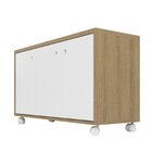 Balcão Escritório 3 Portas 1 Prateleira Em Mdp Lamina Mel/bra