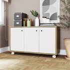 Balcão Escritório 3 Portas 1 Prateleira Em Mdp Lamina Mel/bra