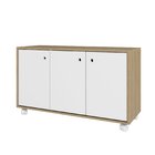 Balcão Escritório 3 Portas 1 Prateleira Em Mdp Lamina Mel/bra