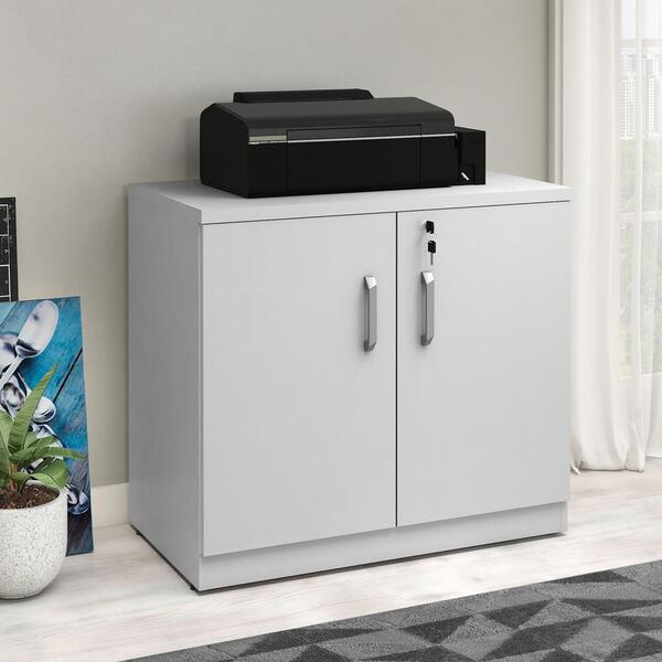 Balcão Escritório Com Chave 2 Portas 80cm Multimóveis Cr25158