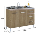 Balcão Esmeralda 1.20 Freijó – Vitamov