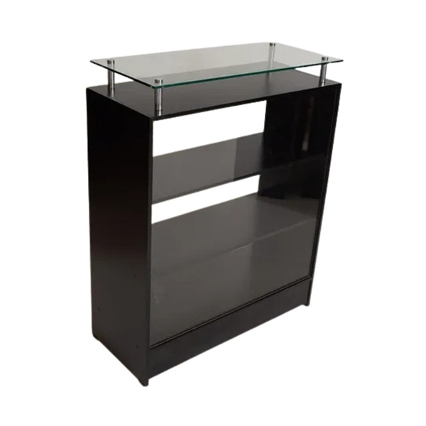 Balcão Expositor Vitrine Com Prolongador Expositor Mdf Preto