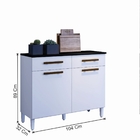 Balcão Fênix 02 Portas Arte Móveis Branco