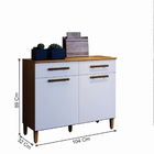 Balcão Fênix 02 Portas Arte Móveis Freijó/branco