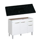 Balcão Flat De Cozinha Para Pia 3 Portas 1 Gaveta 1,16 Rorato