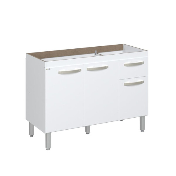 Balcão Flat De Cozinha Para Pia 3 Portas 1 Gaveta 1,16 Rorato