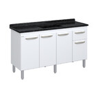 Balcão Flat De Cozinha Para Pia 4 Portas 1 Gaveta 1,43 Rorato